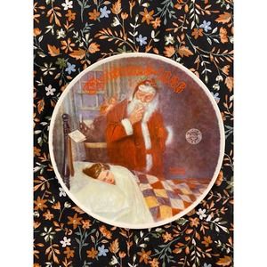 "Deer Santy Claus" Norman Rockwell Christmas 1986 Plate